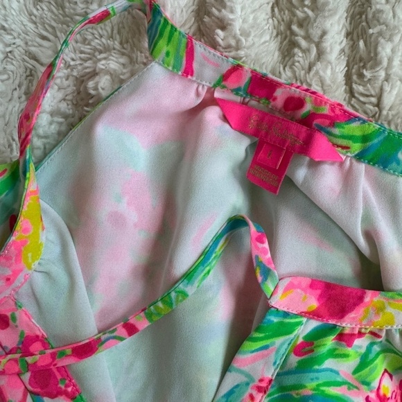 Lilly Pulitzer Carolane Lileeze Halter Swing Dress Pear Necessities Large - Picture 4 of 6